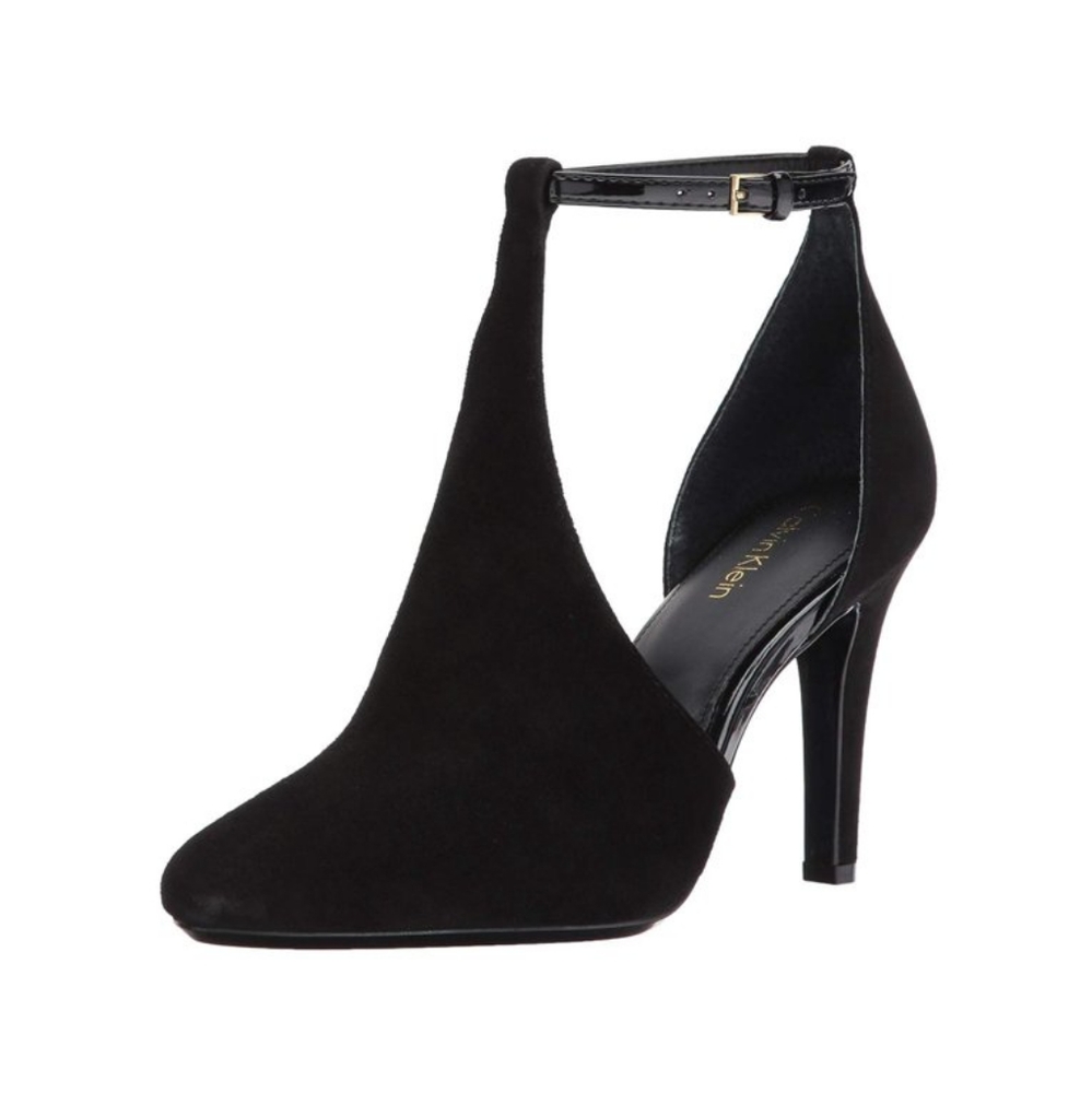 Calvin Klein Cherilyn Leather Pointed Toe  Black and gold Size 7.5 for women